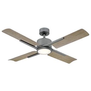 Cervantes Smart Indoor and Outdoor 4-Blade Ceiling Fan 56in Graphite Weathered Gray with 3000K LED Light Kit and Remote Control works with Alexa, Google Assistant, Samsung Things, and iOS or Android App