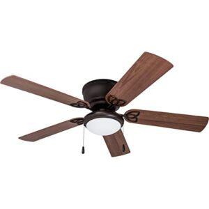MEXMOB 52″ Bronze Low Profile Ceiling Fan with Light
