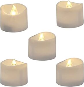 Homemory Flameless Tea Lights Candles, Last 5days Longer Battery Operated LED Votive Candles, 12 pcs Flickering Tealights with Warm White Light for Wedding, Valentine’s Day, Halloween, Christmas