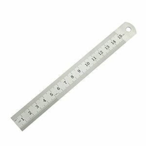 YeSbTx 2-Pack Stainless Steel Metal Straight Ruler Scale Double Sided 6 inch / 15 cm
