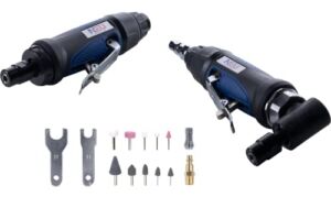 Air die grinder, NEU PNEUPACTURE die grinder set, straight/angle air grinder kit, with 1/4 and 1/8 inch collets, apply to grinding, polishing
