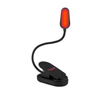 Red Book Light, Rechargeable Clip On 625nm LED Light for Reading in Bed. No Blue Light Emitted, Eye Care Light for Strain-Free, Healthy Eyes. Gift for Students, Kids, Travel, Nursing, Studying.
