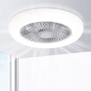 CATA-MEDICA 36W Living Room Ceiling Fan With Lights Semi-Flush Mount Ultra Thin Fan Lamps Stepless Dimming Ceiling Light 3 Color 3 Speeds Timing Ceiling Fan Light Energy Saving LED Ceiling Lights With