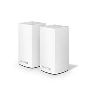 Linksys Velop Mesh Home WiFi System, 3,000 Sq. ft Coverage, 20+ Devices, Speeds up to (AC1300) 1.3Gbps – WHW0102