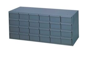 Durham 007-95 Gray Cold Rolled Steel Storage Cabinet, 33-3/4″ Width x 14-3/8″ Height x 11-5/8″ Depth, 24 Drawer