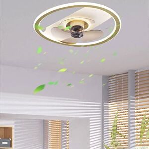 ZXCAQD Ceiling Fan with Lights Remote APP Control，19.7 Inch Flush Mount Ceiling Fan Enclosed Ceiling Fan，Lights with 3-Speed Wind 3-Color Dimmable Smart Timing for Living Room