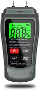 DRNKS 0-99.9% Two Pins Digital Wood Moisture Meter Paper Humidity Tester Wall Hygrometer Timber Damp Detector Wood Moisture Meter (Color : Gray)