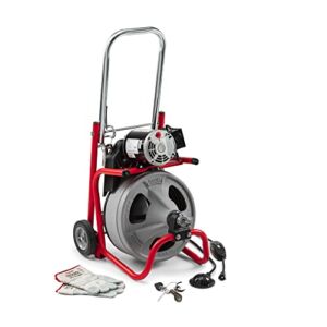 RIDGID 52363 Model K-400 Drain Cleaning 120-Volt Drum Machine Kit with C-32IW 3/8″ x 75′ Cable