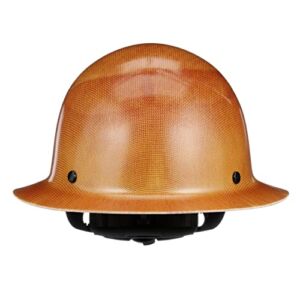 MSA 475407 Skullgard Full-Brim Hard Hat with Fas-Trac III Ratchet Suspension | Non-slotted Hat, Made of Phenolic Resin, Radiant Heat Loads up to 350F – Standard Size in Natural Tan