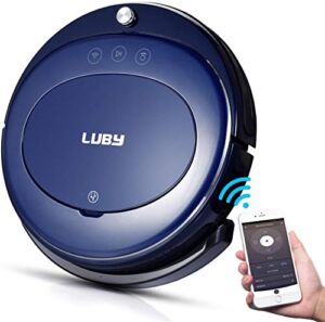 Luby HI5 Robotic Vacuums, 12.59 x 12.59 x 3.14 inches, Blue