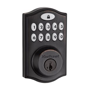 Kwikset 99140-008 SmartCode 914 Keypad Keyless Entry Zigbee Smart Lock Connected Deadbolt Door Lock Featuring SmartKey Security in Venetian Bronze