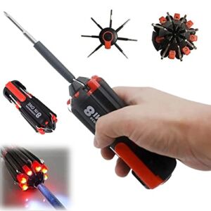 8 Screwdrivers in 1 Tool with Worklight and Flashlight, 2022 New 8 in 1 Portable Screwdriver Tool Set with 6 LED Torch,Portable General Professional Repair Tool (1pcs)