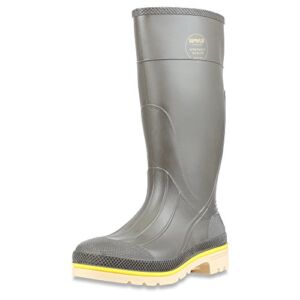 Servus Pro+ 15″ PVC Chemical-Resistant Steel Toe Men’s Work Boots, Gray, Yellow & Beige (75105)