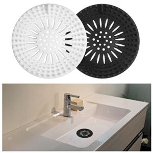 Hair Catcher Durable Silicone Hair Stopper Shower Drain Covers Easy to Install and Clean Suit for Bathroom Bathtub and Kitchen 2 Pack