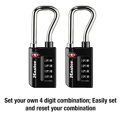 Master Lock 4696T, Pack of 2 Set Your Own Combination TSA Approved Luggage Lock, 2 Pack, Black | The Storepaperoomates Retail Market - Fast Affordable Shopping