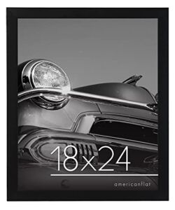 Americanflat 18×24 Poster Frame in Black – Composite Wood with Polished Plexiglass – Horizontal and Vertical Formats for Wall with Included Hanging Hardware