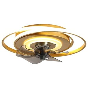 Modern Ceiling Light with fan Remote Control, Golden fan Ceiling Lamp, Dimmable Mute Adjustable Ceiling fan with Light for Kids Room Bedroom, Room 48W [Energy Efficiency Class A] ( Color : Gold )
