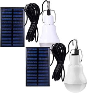 Solar Light Bulbs, Outdoor Indoor Home Chicken Coop Lights, Solar Powered LED Shed Lights, Camping Lamps for Tent
