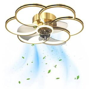 FAZRPIP LED Ceiling Fan with Light, Dimmable Ceiling Fan Lights with Remote Control, 3 Wind Speed Fan Lights for Living Room, Bedroom, Hallway Dining Room, Office (Gold/Black)