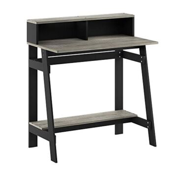 Furinno Simplistic A Frame Computer Desk, Black/French Oak Grey | The Storepaperoomates Retail Market - Fast Affordable Shopping
