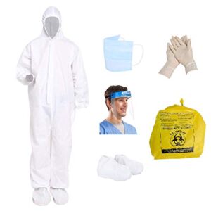 Tyvek Disposable Suit by Dupont with Elastic Wrists, Ankles and Hood (2XL)