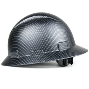 Full Brim Hard Hat OSHA Construction Work Approved Safety Helmet, Classic Black Carbon Fiber Custom Design Hard Hats, Cascos De Construccion Hardhat for Men, Hard Hat by ACERPAL