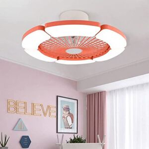 KRIMED Modern Creativity Low Profile Ceiling Fan with Lights LED, PVC Lampshade Indoor Bladeless Ceiling Fans,36W 22 Inches Enclosed Invisible Fan Light,for Bedroom, Living Room of Ceiling Fan.