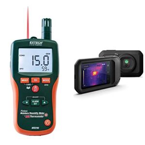 Extech MO290 – Pinless Moisture Meter and Ir Thermometer & FLIR C3-X Compact Thermal Camera, Inspection Tool for Electrical/Mechanical, Building, and Maintenance Applications, with WiFi