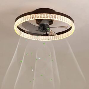 FAZRPIP Modern Ceiling Fan with LED Lighting, Dimmable Ceiling Fans with Lamps with Remote Control, 3 Colors 3 Speed LED Silent Fan Chandelier for Living Room Bedroom Dining Room