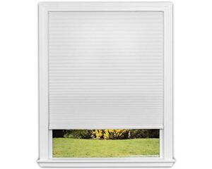 Redi Shade No Tools Easy Lift Trim-at-Home Cordless Cellular Light Filtering Fabric Shade White, 30 in x 64 in, (Fits windows 19 in – 30 in)