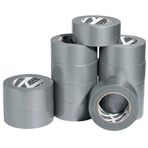 Silver Duct Tape – 12 Roll Multi Pack – 30 Yards x 2 Inch – Strong, Flexible, Waterproof and Tear by Hand – Bulk Value for Home Use, Do-It-Yourself Projects and Repairs