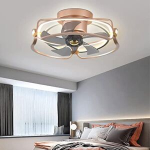 KRIMED Remote Control Dimming Ceiling Fan Light, 118W Mute Ceiling Fan with Lights Indoor Fan Ceiling Light,Pure Copper Motor Low Profile Ceiling Fan Light, for Bedroom Living Room.