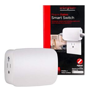 Enbrighten Zigbee Switch, Dual Outlet Control Plug-In, Pairs Directly with Echo 4th Gen/Echo Show 10 (All)/Echo Studio/Echo Plus (All)/Eero Pro 6, White, 43094