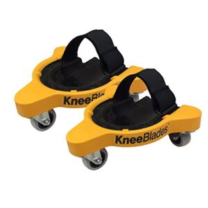 Milescraft 1603 Knee Blades-Durable Heavy-Duty Knee Pads with 3 Casters & Comfortable Gel Cushions, Full 360 Degree Turn Capability Without Lifting from the Floor- Yellow-Ideal for any Floor Job