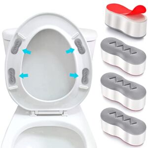 4 PACK Bidet Toilet Seat Bumper for Bidet Attachment, Universal Seat Bumper Kit Replacement Bumpers with Strong Adhesive, to Raise Toilet Bumpers Height, Reduce the Noise，Stop the Toilet from Sliding