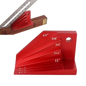 Bevel Block Gauge, Aluminum Alloy Angle Finder Universal Bevel Protractor for Protractor Woodworking Tools Angles for 1:6, 1:7 and 1:8 Dovetails, Miter Angles of 15°, 22-1/2°, 30°, 36° and 45°
