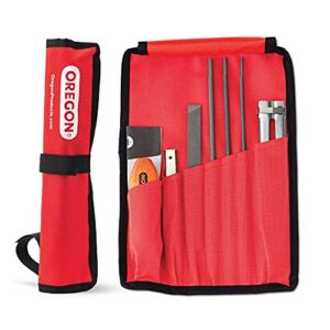 Oregon Universal Chainsaw Field Sharpening Kit – Includes 5/32-Inch, 3/16-Inch, and 7/32-Inch Round Files, 6-Inch Flat File, Handle, Filing Guide, and Travel Pouch (617067)