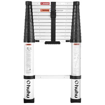 Aluminum Telescoping Ladder, Ohuhu Upgraded 12.5 FT ANSI Certified One-Button Retraction Extension Ladder Retractable Collapsible Ladders, Telescopic Compact Ladder for Home RV Loft | The Storepaperoomates Retail Market - Fast Affordable Shopping