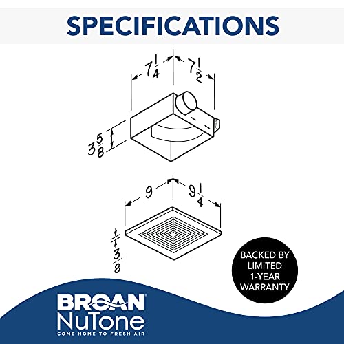 Broan-NuTone 671 Ventilation Fan, White Square Ceiling or Wall-Mount Exhaust Fan, 6.0 Sones, 70 CFM | The Storepaperoomates Retail Market - Fast Affordable Shopping