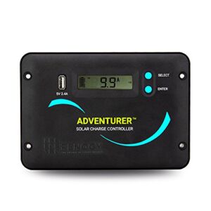 Renogy 30A 12V/24V PWM Solar Charge Controller with LCD Display Flush Mount Design Negative Ground, Compatible with Sealed, Gel, Flooded and Lithium Batteries, Adventurer 30A