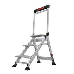 Little Giant Ladders, Jumbo Step, 3-Step, 2 Foot, Step Stool, Aluminum, Type 1AA, 375 lbs Weight Rating, (11903), Gray