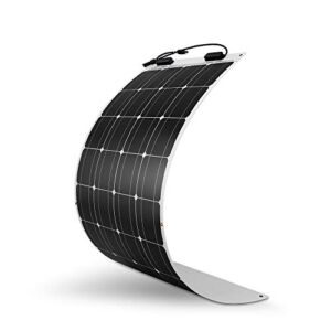 Renogy Flexible Solar Panel 100 Watt 12 Volt Monocrystalline Semi-Flexible Bendable Mono Off-Grid Charger for Marine RV Cabin Van Car Uneven Surfaces