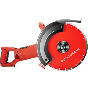 VEVOR 14″ Electric Concrete Saw, 1800W Concrete Cutter 15Amp Cut-Off Saw, Wet/Dry Corded Circular Saw with 14″ Blade and Attachments, 5″ Cut Depth Masonry Saw for Granite, Brick, Porcelain