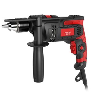 Hammer Drill, 850W 3000RPM Impact Drill 7.0 Ampere 1/2 Inch Cable Drill Dual Switch, with Adjustable Speed for Steel, Concrete, Drilling Wood, Plastic Drilling