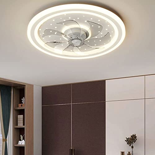 KRIMED Creative 19.7 Inches Invisible Fan Light, Low Profile LED Invisible Fan Light Modern Flush Mount Ceiling Fan with Lights for Bedroom Living Room Kids Room Lighting Fixture. | The Storepaperoomates Retail Market - Fast Affordable Shopping