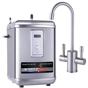 Ready Hot 41-RH-300-F560-BN Instant Hot Water Dispenser System, 2.5 Quarts, Digital Display Dual Lever Hot and Cold Water Faucet Brushed Nickel