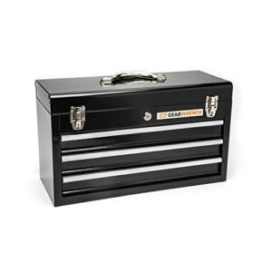 GEARWRENCH 20inch 3 Drawer Steel Tool Box, Black – 83151