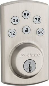 Kwikset 99070-101 Powerbolt2 Door Lock Single Cylinder Electronic Keyless Entry Deadbolt Featuring SmartKey Security in Satin Nickel