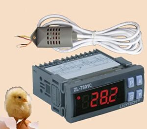 WellieSTR ZL-7801C, 100-240Vac, Dual 16A Outputs, Automatic Multifunctional, Temperature Humidity Incubator Controller