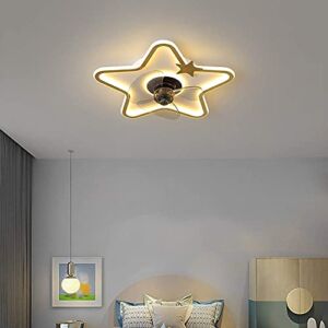 Fan Chandelier Silent Ceiling Fan with Lighting LED Light and Remote Bedroom Star Ceiling Fan with Light Silent Contemporary Ceiling Light Dimmable Living Room Kids (Color : Gold)